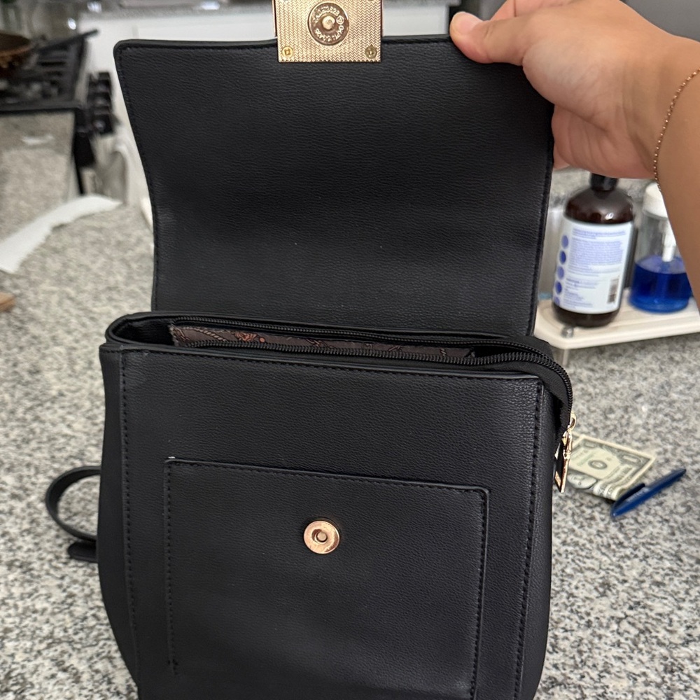 Chic Black Leather Backpack - image 4